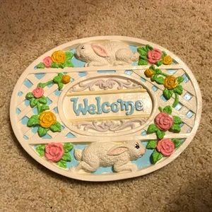 Decorative Bunny Welcome Sign